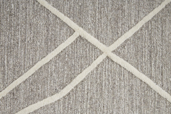 Feizy Rugs Euclid Hand-tufted Wool Rug - Stunning Abstract Design In Natural Undyed Pile For Elegant Spaces Taupe,Ivory,Gray Wool T11t8004gryivyh50