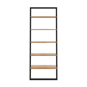 Homelegance By Top-Line Haddon Two-Tone Leaning Ladder Bookcase Oak Wood