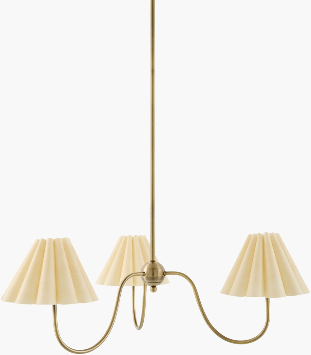 Livabliss Moyalia Large Geometric Chandelier Mixed Metal Linen Shade Modern Dining Room Light MYLI-002