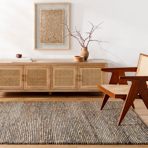 Surya Molly 2' X 3' Hand-woven Wool & Jute Rug - Modern Style, Durable, No-pile Design, Made In India Charcoal Wool,Jute Mym2301-23