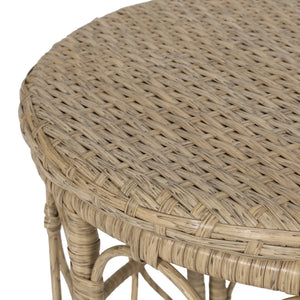 English Elm Christopher Knight Home® - BRUCE Rattan Side Table with Wicker Weave Top, Boho Outdoor Accent, Durable Polyethylene, 19.75" H Brown 70418.00LBRN