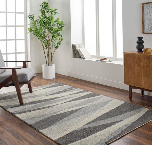 Livabliss Marvel Area Rug - Stylish Machine Woven Design For Modern And Traditional Spaces, Easy Care Comfort Gray,Light Gray,Charcoal,Black Wool Myn2303-81012