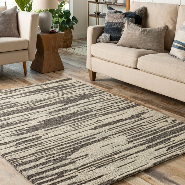 Livabliss Marvel Area Rug - Stylish Machine Woven Design For Modern And Traditional Spaces, Easy Care Comfort Light Beige,Charcoal,Black Wool Myn2309-81012