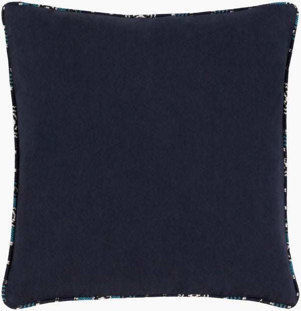 Surya Maya 18"X18" Elegant Accent Pillow - Luxurious Cotton Blend For Comfort & Sophistication In Home Ink Blue Cotton,Polyester,Cotton Myp002-2020d
