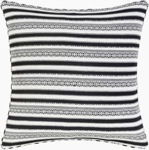 Surya Maya Cozy 30"L X 30"W Floor Pillow - Stylish Cotton-polyester Blend For Comfort & Relaxation Black Cotton,Polyester,Cotton Myp005-3030