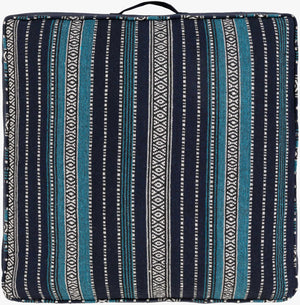 Surya Maya Cozy 30"L X 30"W Floor Pillow - Stylish Cotton-polyester Blend For Comfort & Relaxation Ink Blue Cotton,Polyester,Cotton,Polybeads Myp006-26265