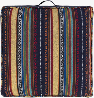 Surya Maya Cozy 30"L X 30"W Floor Pillow - Stylish Cotton-polyester Blend For Comfort & Relaxation Ink Blue Cotton,Polyester,Cotton,Polybeads Myp008-26265