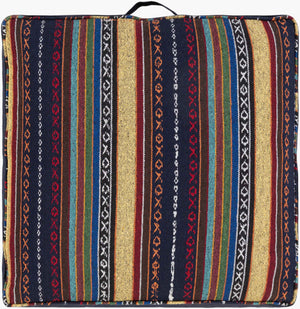 Surya Maya Cozy 30"L X 30"W Floor Pillow - Stylish Cotton-polyester Blend For Comfort & Relaxation Ink Blue Cotton,Polyester,Cotton,Polybeads Myp008-26265