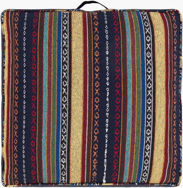 Surya Maya Cozy 30"L X 30"W Floor Pillow - Stylish Cotton-polyester Blend For Comfort & Relaxation Ink Blue Cotton,Polyester,Cotton,Polybeads Myp008-26265