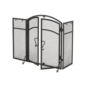 English Elm Christopher Knight Home® - FOLDING Iron Fireplace Screen with Doors & 4-Piece Tool Set, Matte Black Camelback Frame, 50.5" wide 67301.00