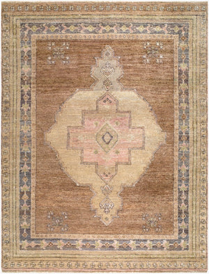 Surya Malayer Hand Knotted Recycled Silk Accent Rug with Geometric Pattern and Lustrous Low Pile 8' x 10' Rectangle MYR2300-810