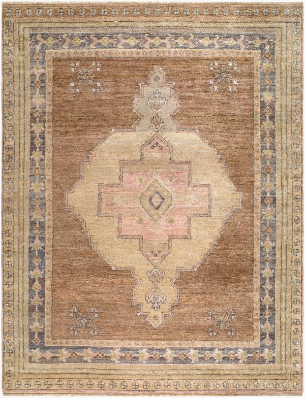 Surya Malayer Hand Knotted Recycled Silk Accent Rug with Geometric Pattern and Lustrous Low Pile 8' x 10' Rectangle MYR2300-810