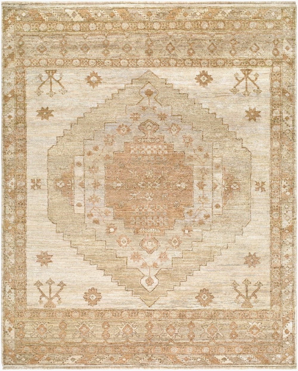 Surya Malayer Hand Knotted Recycled Silk Persian Geometric Area Rug for Entryway or Bedroom 2' x 3' Rectangle MYR2301-23