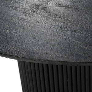 VIG Furniture Myra Solid Mango Wood Round Dining Table In Modern Black Finish — Seats 4, Pedestal Base, Durable 92 VGNR-NI90064-BLK