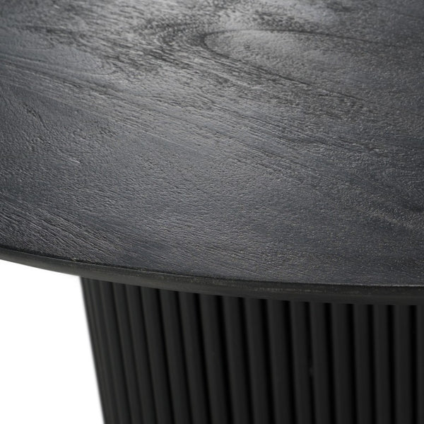 VIG Furniture Myra Solid Mango Wood Round Dining Table In Modern Black Finish — Seats 4, Pedestal Base, Durable 92 VGNR-NI90064-BLK