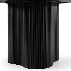 VIG Furniture Myra Solid Mango Wood Round Dining Table In Modern Black Finish — Seats 4, Pedestal Base, Durable 92 VGNR-NI90064-BLK