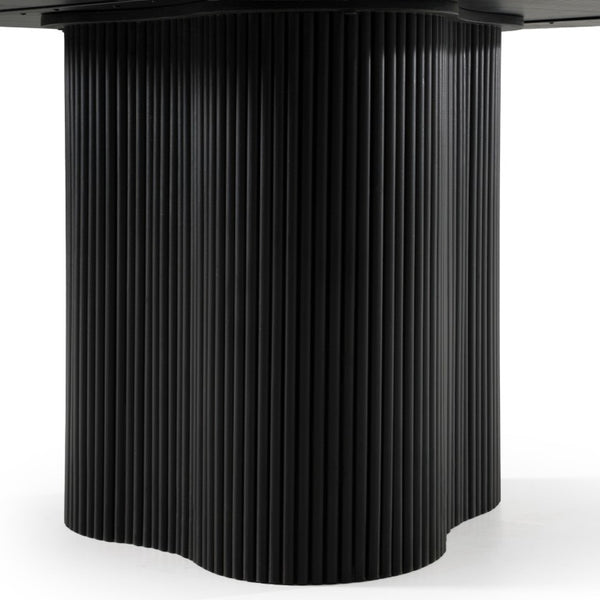 VIG Furniture Myra Solid Mango Wood Round Dining Table In Modern Black Finish — Seats 4, Pedestal Base, Durable 92 VGNR-NI90064-BLK