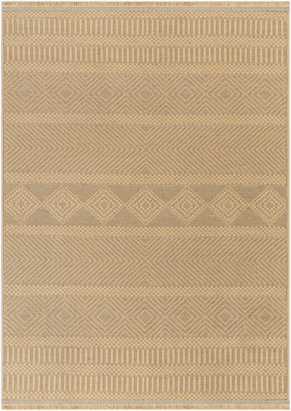 Livabliss Mystery Jute Flatweave Accent Rug Fringe Border Bohemian Style for Entryways Hallways MYS2301-2745