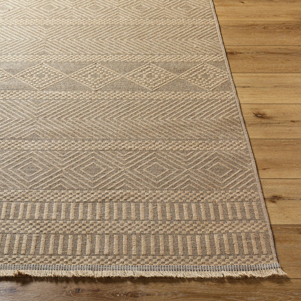 Livabliss Mystery Jute Flatweave Accent Rug Fringe Border Bohemian Style for Entryways Hallways MYS2301-2745