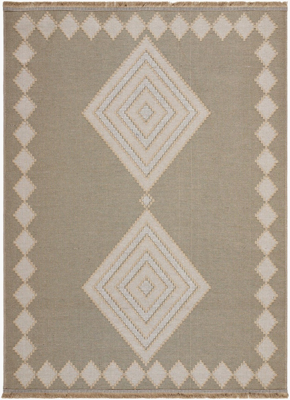 Livabliss Mystery Jute Cotton Flatweave Rug Bohemian Fringe Accent for Entryways and Hallways Tan, Light Beig 6'6" x 9' MYS2304-669
