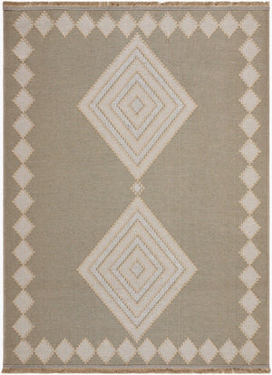 Livabliss Mystery Jute Cotton Flatweave Rug Bohemian Fringe Accent for Entryways and Hallways Tan, Light Beig 6'6" x 9' MYS2304-669