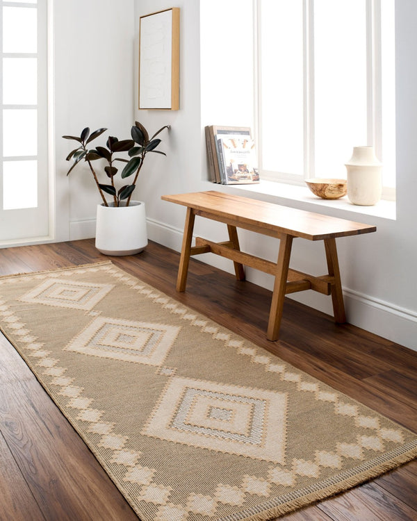 Livabliss Mystery Jute Cotton Flatweave Rug Bohemian Fringe Accent for Entryways and Hallways Tan, Light Beig 7'9" x 10' MYS2304-7910