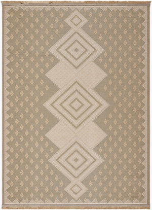 Livabliss Mystery Jute Cotton Flatweave Rug with Fringe Bohemian Accent for Entryways and Hallways Tan, Beige 6'6" x 9' MYS2305-669