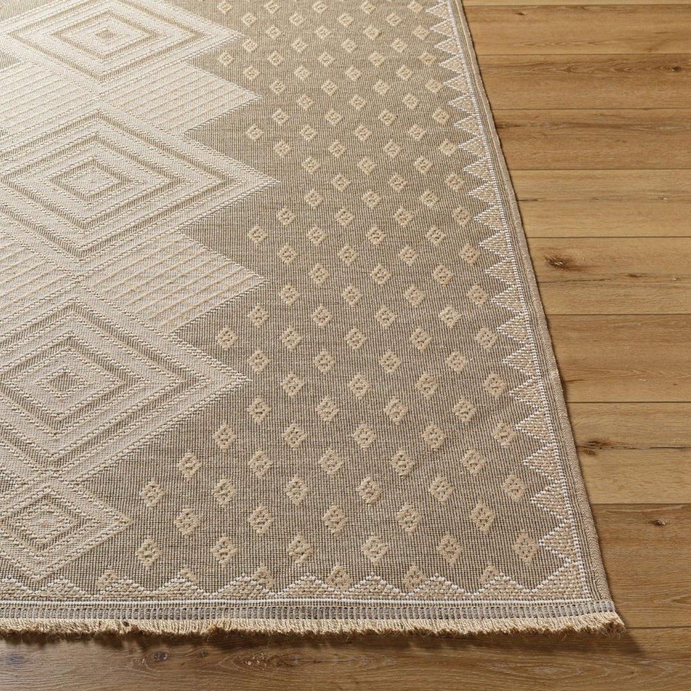 Livabliss Mystery Jute Cotton Flatweave Rug with Fringe Bohemian Accent for Entryways and Hallways Tan, Beige 6'6" x 9' MYS2305-669