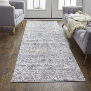 Feizy Rugs Francisco Southwestern-inspired Abstract Rug - Durable, Machine-woven Geometric Design For Any Space Gray,Blue,Orange Polyester,Polypropylene Fra39czfmlt000i1c