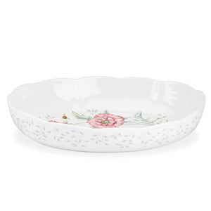 Lenox Butterfly Meadow Scalloped Oval Baker Multi, WHITE PORCELAIN 6084024