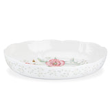 Butterfly Meadow Scalloped Oval Baker, Porcelain, Microwave & Dishwasher Safe