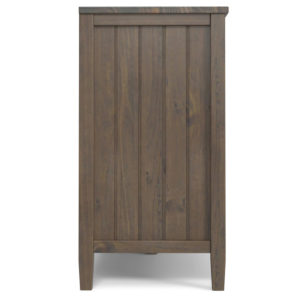 English Elm Lev Smoky Brown TV Media Stand for TVs up to 60" — Handcrafted Solid Wood, Adjustable Shelves, Cord Management, Brushed Bronze Handles B136P158821