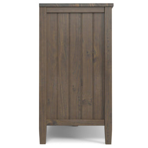 English Elm Lev Smoky Brown TV Media Stand for TVs up to 60" — Handcrafted Solid Wood, Adjustable Shelves, Cord Management, Brushed Bronze Handles B136P158821