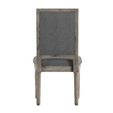 Homelegance By Top-Line Mayer Rectangular Linen and Wood Dining Chairs (Set of 2) Dark Grey Rubberwood