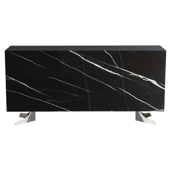 Bernhardt Bernhardt Imani Buffet With Nero Marquina Stone Overlays, Onyx Finish, Soft-Close Doors, Sleek Base 316136