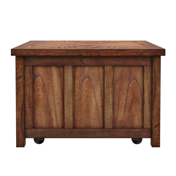 Homelegance By Top-Line Niccolo Barn Door Coffee Table with Storage Brown Wood