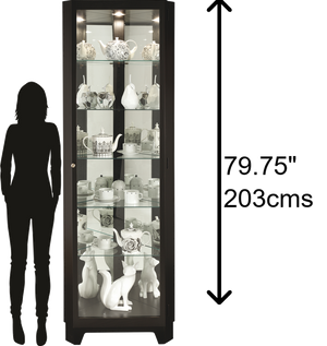 Hekman Furniture 680631 Melissa Iv Curio Cabinet - Elegant Corner Design With Interior Lighting & Adjustable Shelves Black Satin Melissa Iv Corner Curio Cabinet 680631