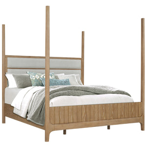 Parker House Escape - Bedroom Queen Poster Bed Glazed Natural Oak Rubberwood Solids / Oak Veneers BESC#1150-3