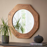 Christopher Knight Home® Kamin Rustic Handcrafted Acacia Wood Round Wall Mirror, Natural