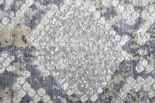 Feizy Rugs Laina Modern & Traditional Low-pile Area Rug - Soft, Easy-care Design For Living Rooms & Bedrooms Silver,Gray,Blue Polyester,Polypropylene Lai39gifblugryh18