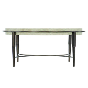 Bernhardt Bernhardt Travertine Barclay Cocktail Table — 42" Round Honed Stone Top With Antique Pewter Steel Base 512015