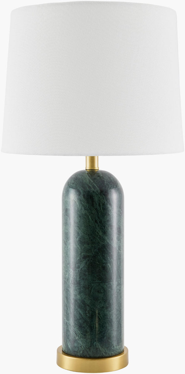 Surya Marzia Genuine Marble Base Table Lamp with Dual Linen Shade for Classic Interiors MZI-002
