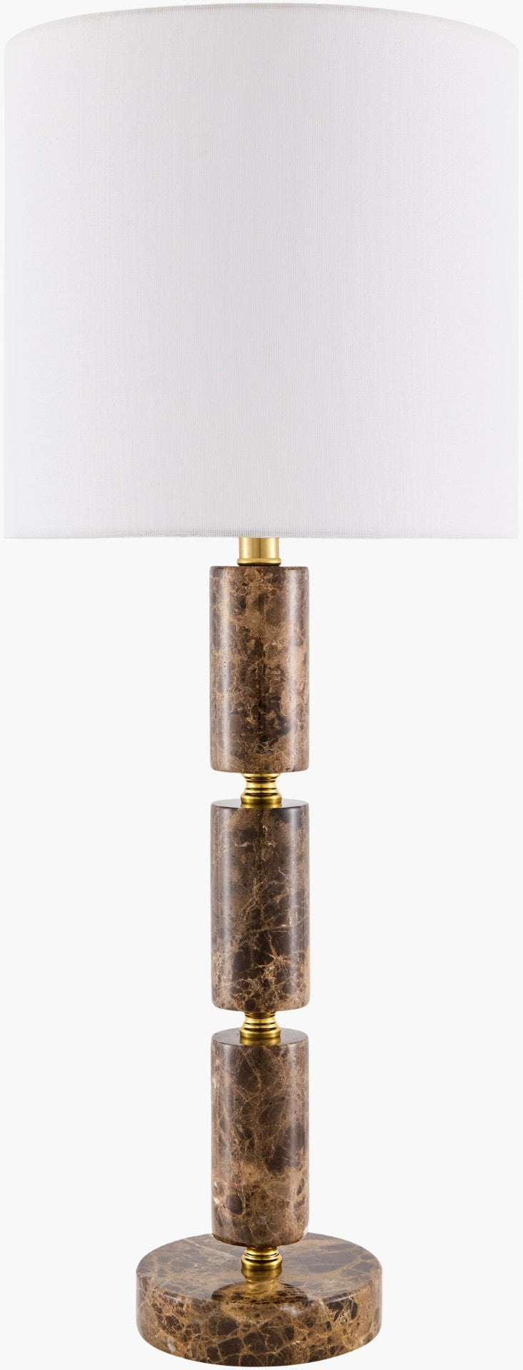 Surya Marzia Marble Base Table Lamp with Linen Shade for Warm Ambient Bedroom Glow MZI-003