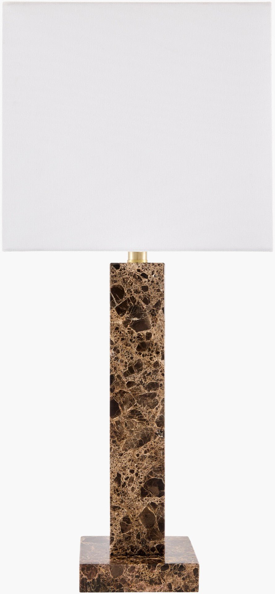 Surya Marzia Solid Marble Base Table Lamp with Linen Shade for Bedroom or Living Room MZI-007