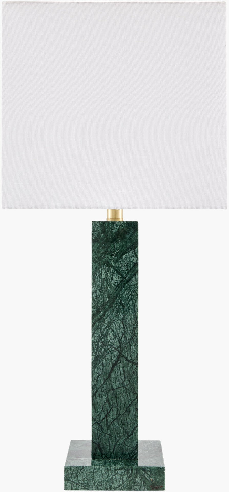 Surya Marzia Solid Marble Base Table Lamp with Linen Shade for Classic Bedroom Decor MZI-008