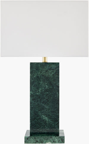 Surya Marzia Marble Base Table Lamp with Linen Shade for Bedroom or Living Room MZI-010