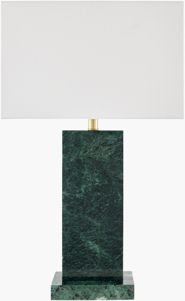 Surya Marzia Marble Base Table Lamp with Linen Shade for Bedroom or Living Room MZI-010