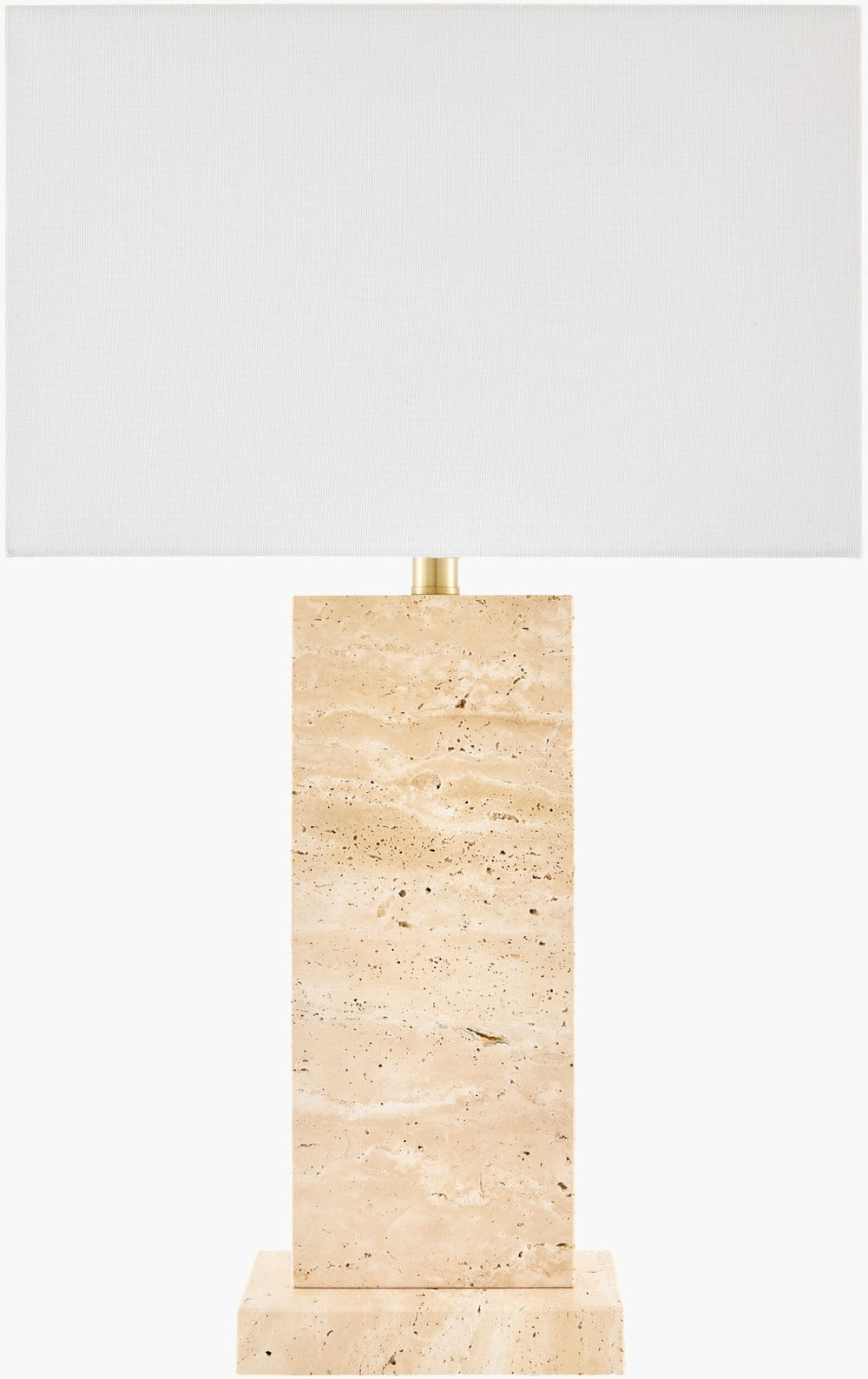 Surya Marzia Genuine Marble Base Table Lamp with Linen Shade for Bedside or Side Tables MZI-011