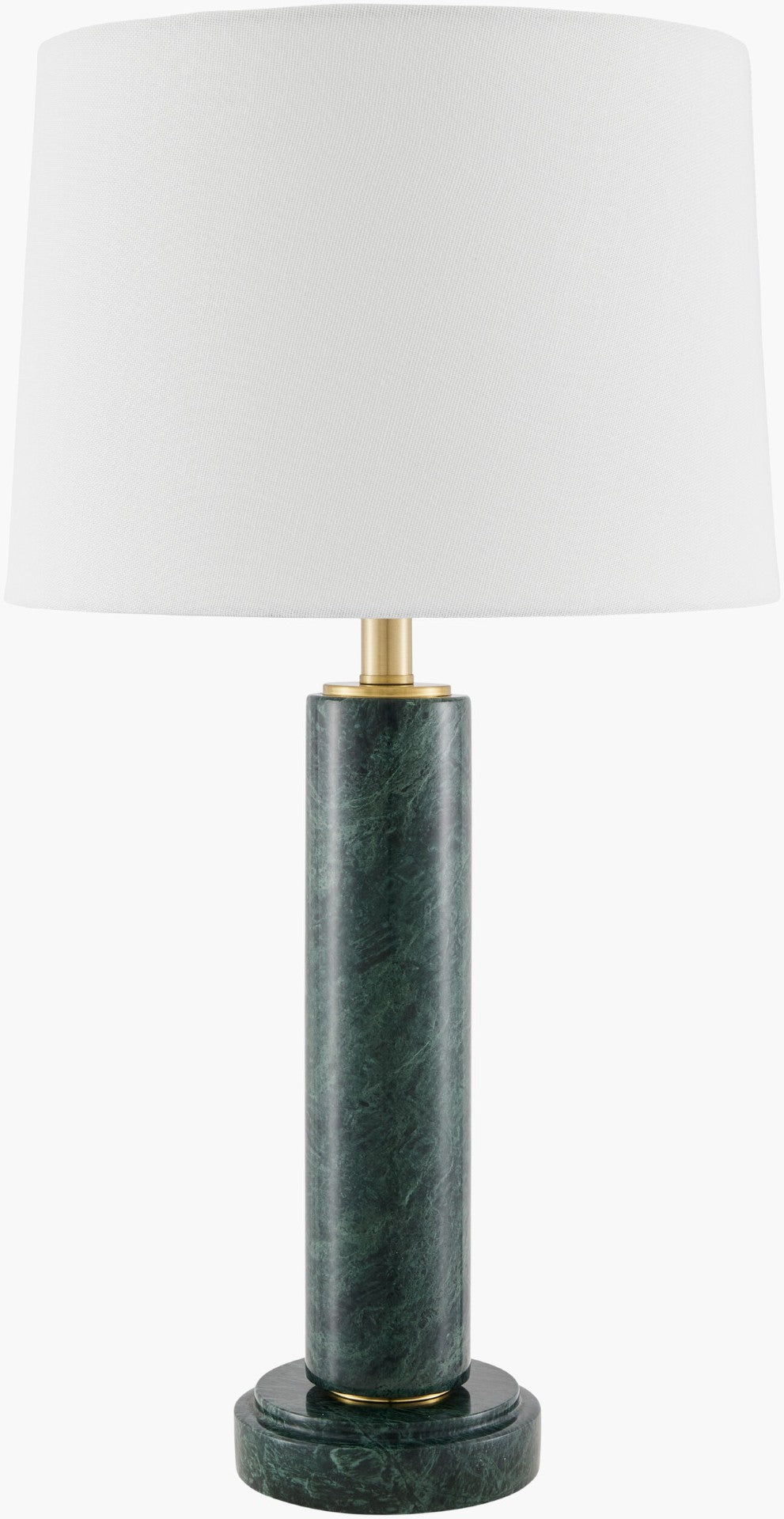 Surya Marzia Marble Base Table Lamp with Linen Shade for Bedroom or Living Room MZI-013