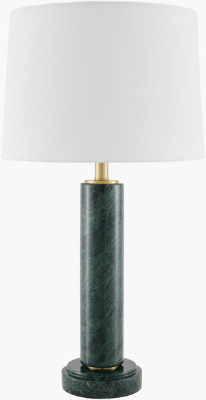 Surya Marzia Marble Base Table Lamp with Linen Shade for Bedroom or Living Room MZI-013
